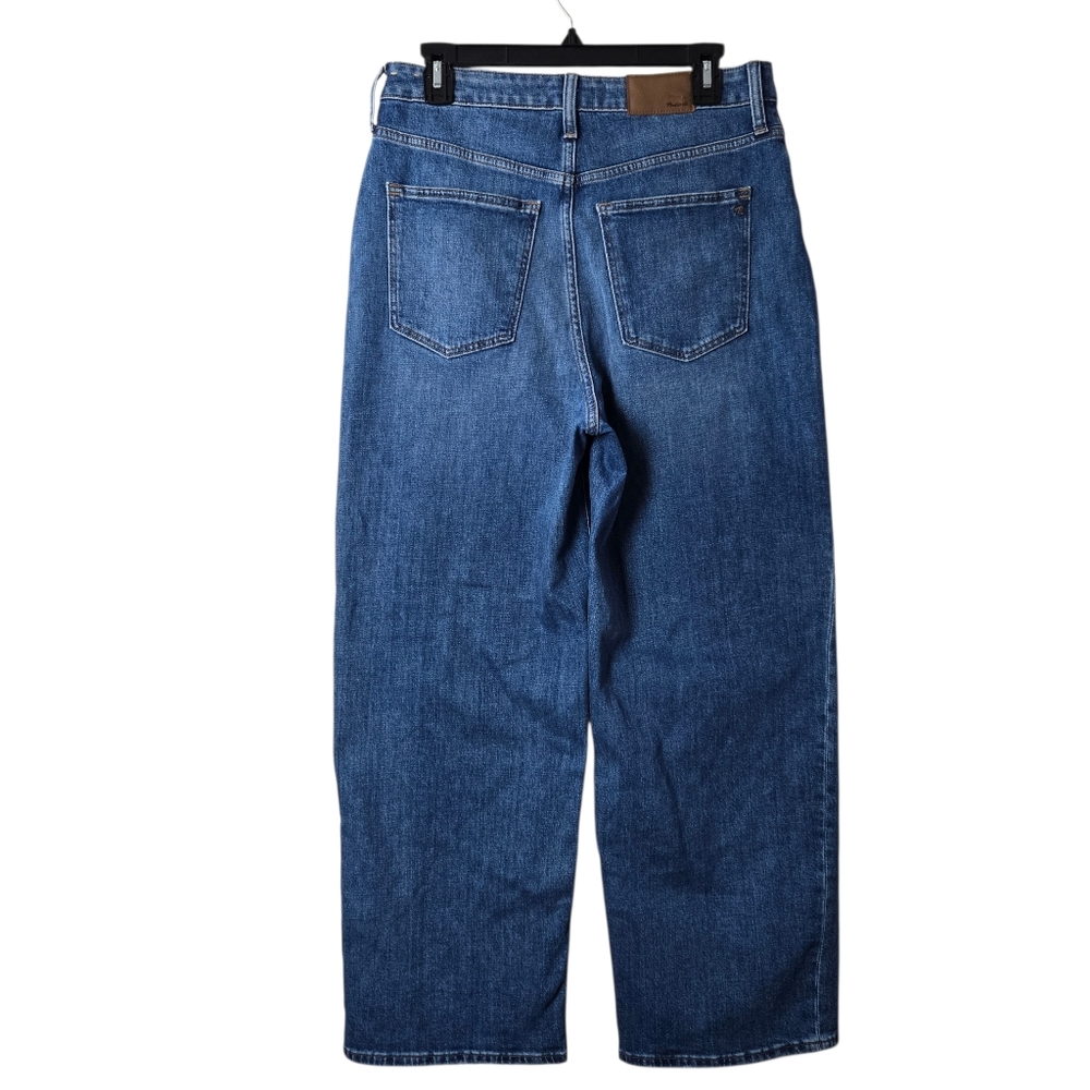 Madewell Curvy Slim Wide-Leg Cropped Blue Jeans 29 Tall - Picture 4 of 15